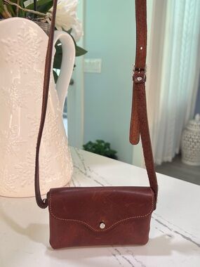Col. Littleton No. 48 Leather Phone Holster Crossbody Bag Brown